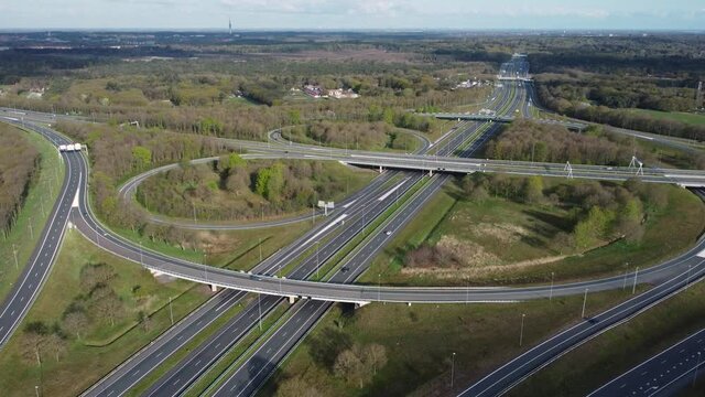Highway A27 junction with A1, Aerial shot flying back
