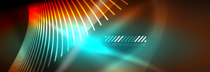 Neon dynamic beams vector abstract wallpaper background. Wallpaper background, design templates for business or technology presentations, internet posters or web brochure covers