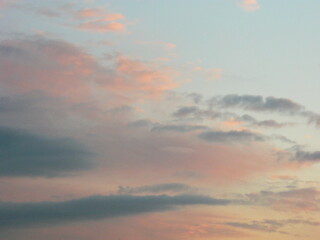 the sky in pink-blue shades in the late evening