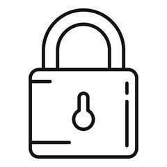 Metal padlock icon, outline style