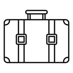 Immigrants suitcase icon, outline style