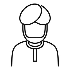 Arab immigrant icon, outline style