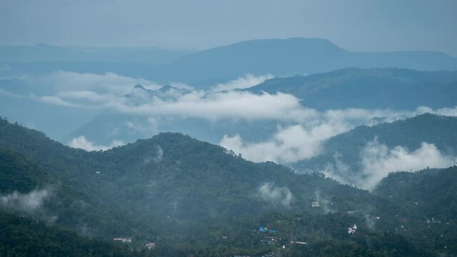 Beautiful Clouds Moving over the Western Ghats near the City of  Munnar in the state of Kerala, India