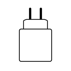 Smartphone USB charger adapter symbol. Charger head. Mobile phone charger icon.  Illustration vector