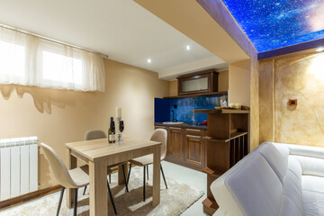 Interior of a hotel apartment living room