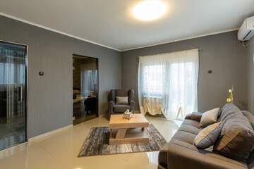 Interior of a hotel apartment living room