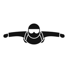 Man skydiving icon, simple style