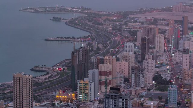Al Bateen marina Abu Dhabi timelapse with modern skyscrapers on background
