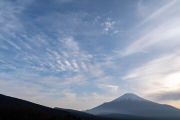 夕暮れの富士山