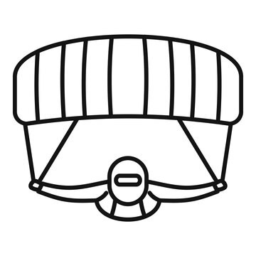 recommend clip art: Parachuting man icon, outline style