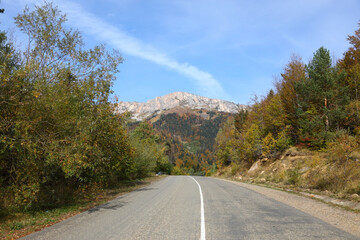 Fototapeta premium Russian Caucasus mountains in autumn
