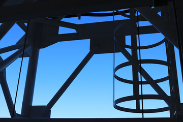 Clear blue sky and steel structure