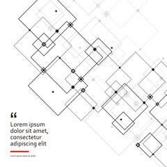 Vector connections with dots and lines black color