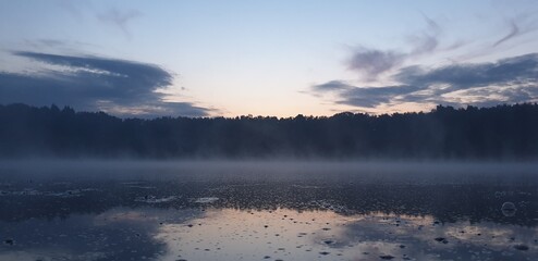 Fototapeta premium morning mist over lake