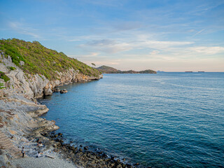 Fototapeta premium view of the coast of island