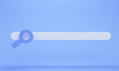 White search box on a blue background. Internet search concept. 3d rendering