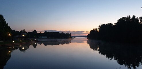 sunset on the river