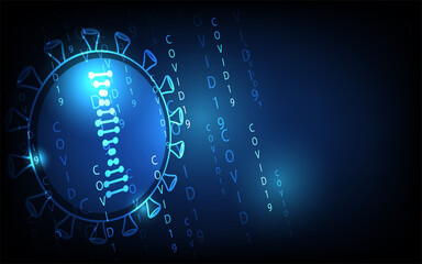 covid 19 background, Overall condition corona virus , futuristic digital innovation background vector illustration