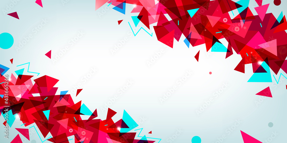 Poster vector abstract multicolor wireframe background with plexus effect. futuristic red 3d geometric illu