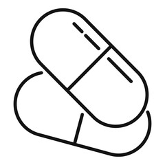 Hormones capsule icon, outline style
