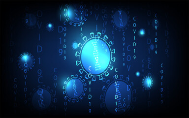 covid 19 background, Overall condition corona virus , futuristic digital innovation background vector illustration