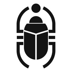 Egypt scarab beetle icon, simple style - obrazy, fototapety, plakaty