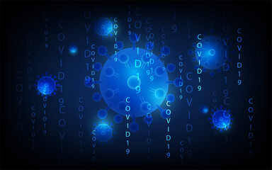 covid 19 background, Overall condition corona virus , futuristic digital innovation background vector illustration