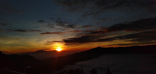 sunrise landscape in mountain bromo