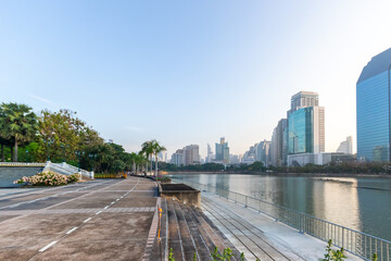 Benjakitti Park Overlooks the Building in Background.