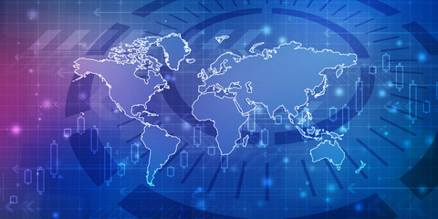 2d illustration world map abstract background
