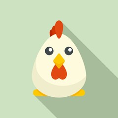 Chicken bath toy icon, flat style