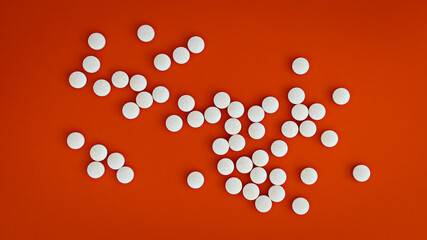 close-up of vitamin A tablets. dietary concept. dietary supplement topview