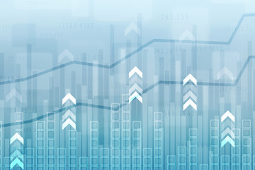 2d rendering Stock market online business concept. business Graph 