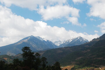 mountains and clouds