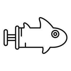 Water gun shark icon, outline style