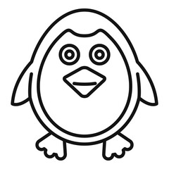 Penguin bath toy icon, outline style