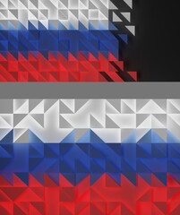 Abstract Russia Flag 3D Render (3D Artwork)