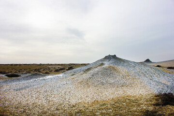 Beautiful mud volcanoes in the mountains.