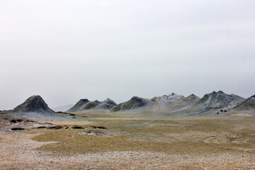Beautiful mud volcanoes in the mountains.