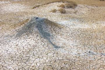 Beautiful mud volcanoes in the mountains.