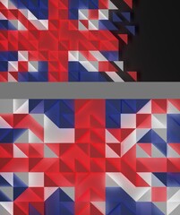 Abstract United Kingdom Flag 3D Render (3D Artwork)