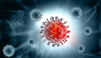 Coronavirus covid 19 novel coronavirus concept. 3d illustration