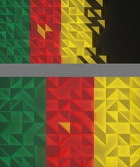 Abstract Cameroon Flag 3D Render (3D Artwork)