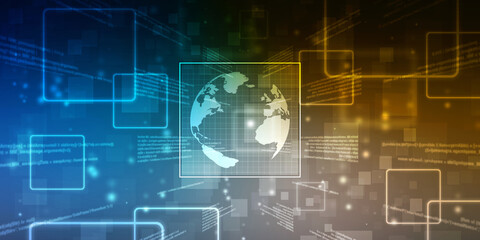 2d illustration world map abstract background
