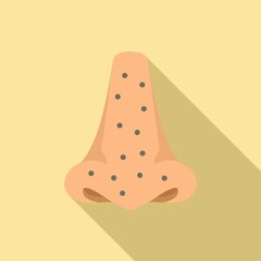 Nose teen problems icon, flat style