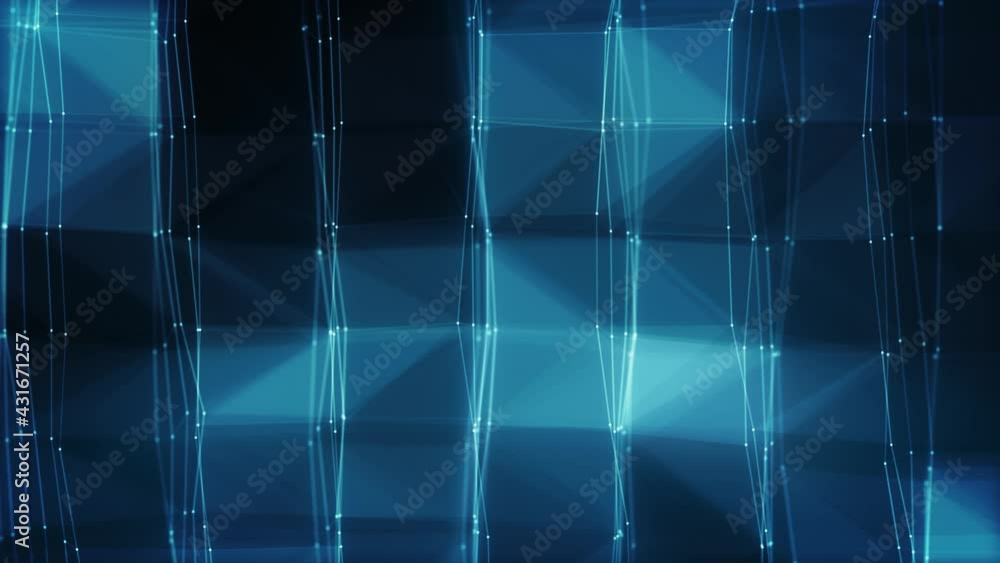 Poster Abstract Hi-Tech Plexus Facets And Tiles Seamless Loop/ 4k animation of an abstract high technology background with plexus facets and tiles seamless moving and looping