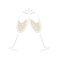 toasting with champagne celebration design on white