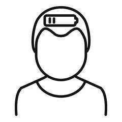 Low energy teen icon, outline style