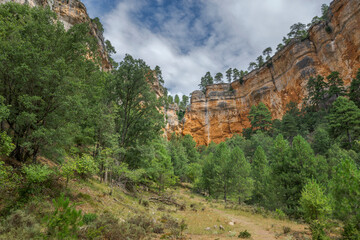 Fototapeta na wymiar Views of the Socarrado Valley, in the Serrania de Cuenca Natural Park, Spain