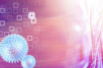 virus concept, abstract biology background, blurred background and coronavirus virus model